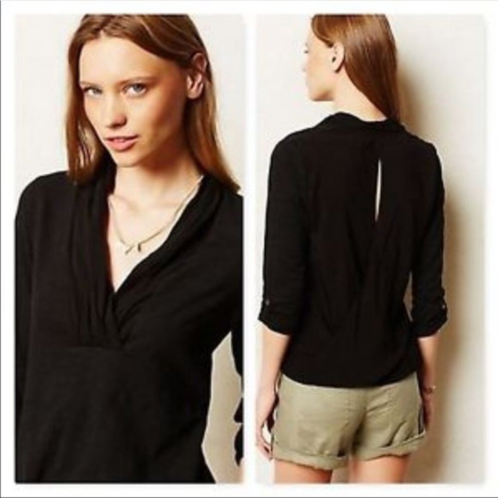 Anthro Deletta Black Mecene Top, M